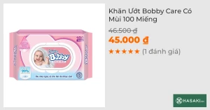 Khăn Ướt Bobby Care Có Mùi 100 Miếng