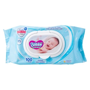 Khăn Ướt Bobby Không Mùi Hương 100 Miếng