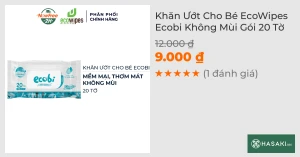 Khăn Ướt Cho Bé EcoWipes Ecobi Không Mùi Gói 20 Tờ HSD: 36 Tháng