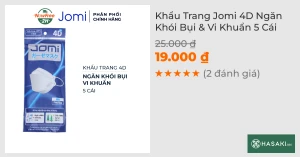 Khẩu Trang Jomi 4D Ngăn Khói Bụi & Vi Khuẩn 5 Cái