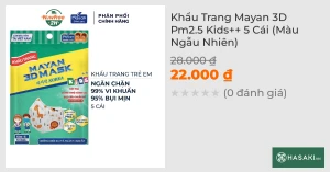 Khẩu Trang Mayan 3D Pm2.5 Kids 5 Cái (Màu Ngẫu Nhiên)