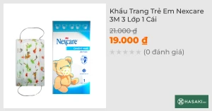 Khẩu Trang Trẻ Em Nexcare 3M 3 Lớp 1 Cái