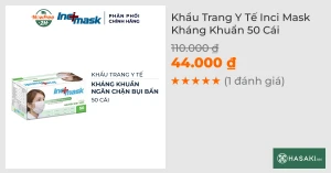 Khẩu Trang Y Tế Inci Mask Kháng Khuẩn 50 Cái