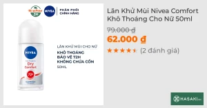 Lăn Khử Mùi Nivea Comfort Khô Thoáng Cho Nữ 50ml