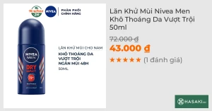 Lăn Khử Mùi Nivea Men Khô Thoáng Da Vượt Trội 50ml