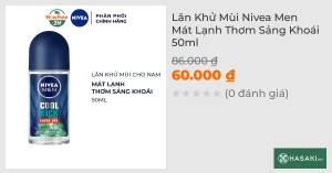 Lăn Khử Mùi Nivea Men Mát Lạnh Thơm Sảng Khoái 50ml