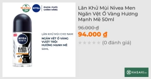 Lăn Khử Mùi Nivea Men Ngăn Vệt Ố Vàng Hương Mạnh Mẽ 50ml 