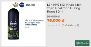 Lăn Khử Mùi Nivea Men Than Hoạt Tính Hương Rừng 50ml