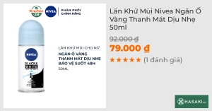 Lăn Khử Mùi Nivea Ngăn Ố Vàng Thanh Mát Dịu Nhẹ 50ml