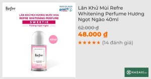 Lăn Khử Mùi Refre Whitening Perfume Hương Ngọt Ngào 40ml
