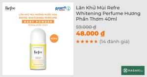Lăn Khử Mùi Refre Whitening Perfume Hương Phấn Thơm 40ml