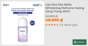 Lăn Khử Mùi Refre Whitening Perfume Hương Sang Trọng 40ml