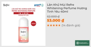 Lăn Khử Mùi Refre Whitening Perfume Hương Tình Yêu 40ml