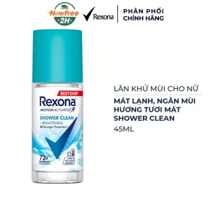 Lăn Khử Mùi Rexona Shower Clean Tươi Mát Cho Nữ 45ml