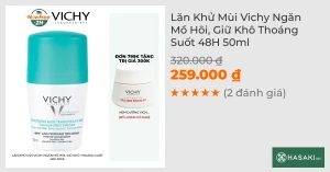 Lăn Khử Mùi Vichy Khô Thoáng Vùng Da Dưới Cánh Tay 48H 50ml