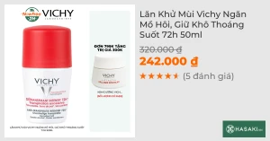 Lăn Khử Mùi Vichy Khô Thoáng Vùng Da Dưới Cánh Tay 72H 50ml