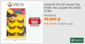 Lông Mi Giả 4D Vacosi Tạo Chiều Sâu, Quyến Rũ ED02 3 Cặp