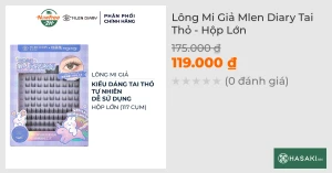Lông Mi Giả Mlen Diary Tai Thỏ - Hộp Lớn