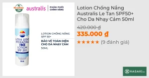 Lotion Chống Nắng Australis Le Tan SPF50 Cho Da Nhạy Cảm 50ml