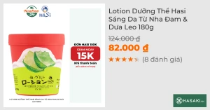 Lotion Dưỡng Thể Hasi Sáng Da Từ Nha Đam & Dưa Leo 180g