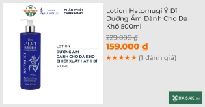 Lotion Hatomugi Ý Dĩ Dưỡng Ẩm Dành Cho Da Khô 500ml