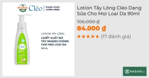 Lotion Tẩy Lông Cléo Dạng Sữa Cho Mọi Loại Da 90ml