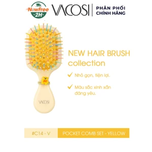 Lược Chải Tóc Vacosi Bỏ Túi, Kèm Chun Màu Vàng C14-V