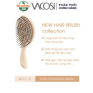 Lược Vacosi Gỡ Rối, Giữ Nếp & Massage Da Đầu Màu Kem C17-O