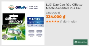 Lưỡi Dao Cạo Râu Gillette Mach3 Sensitive Vỉ 4 Cái