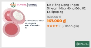 Má Hồng Dạng Thạch Silkygirl Màu Hồng Đào 02 Lollipop 3g