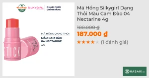 Má Hồng Silkygirl Dạng Thỏi Màu Cam Đào 04 Nectarine 4g