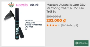 Mascara Australis Làm Dày Mi Chống Thấm Nước Lâu Trôi 6g