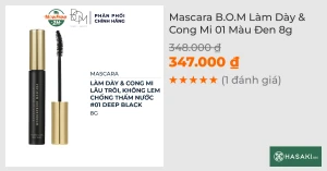 Mascara B.O.M Làm Dày & Cong Mi 01 Màu Đen 8g
