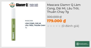 Mascara Glamrr Q Làm Cong, Dài Mi, Lâu Trôi, Thuần Chay 7g