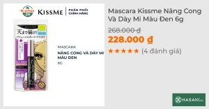 Mascara Kissme Nâng Cong Và Dày Mi Màu Đen 6g