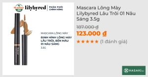 Mascara Lông Mày Lilybyred Lâu Trôi 01 Nâu Sáng 3.5g