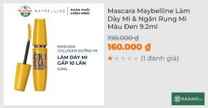 Mascara Maybelline Làm Dày Mi & Ngăn Rụng Mi Màu Đen 9.2ml