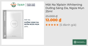 Mặt Nạ 16plain Whitening Dưỡng Sáng Da, Ngừa Mụn 25ml