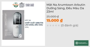 Mặt Nạ Arumtown Arbutin Dưỡng Sáng, Đều Màu Da 23ml