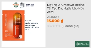 Mặt Nạ Arumtown Retinol Tái Tạo Da, Ngừa Lão Hóa 23ml