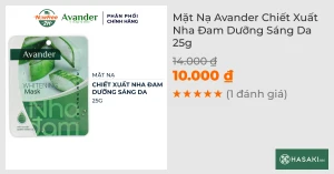 Mặt Nạ Avander Chiết Xuất Nha Đam Dưỡng Sáng Da 25g