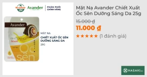 Mặt Nạ Avander Chiết Xuất Ốc Sên Dưỡng Sáng Da 25g