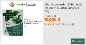 Mặt Nạ Avander Chiết Xuất Trà Xanh Dưỡng Sáng Da 25g