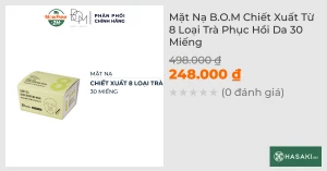 Mặt Nạ B.O.M Chiết Xuất Từ 8 Loại Trà Phục Hồi Da 30 Miếng 