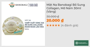 Mặt Nạ Banobagi Bổ Sung Collagen, Mờ Nám (Vàng) 30g