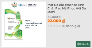 Mặt Nạ Bio-essence Tinh Chất Rau Má Phục Hồi Da 20ml