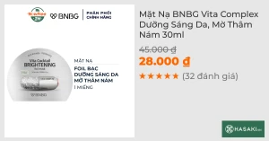Mặt Nạ BNBG Vita Complex Dưỡng Sáng Da, Mờ Thâm Nám 30ml