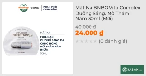 Mặt Nạ BNBG Vita Complex Dưỡng Sáng, Mờ Thâm Nám 30ml (Mới)