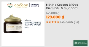 Mặt Nạ Cocoon Bí Đao Giảm Dầu & Mụn 30ml