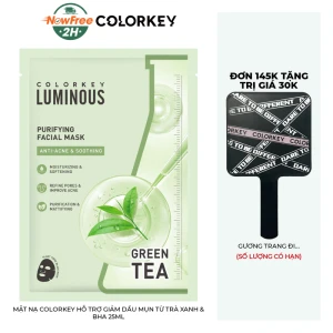 Mặt Nạ Colorkey Hỗ Trợ Giảm Dầu Mụn Từ Trà Xanh & BHA 25ml 